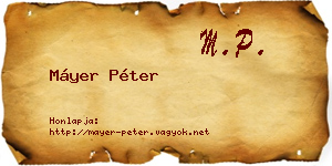 Máyer Péter névjegykártya